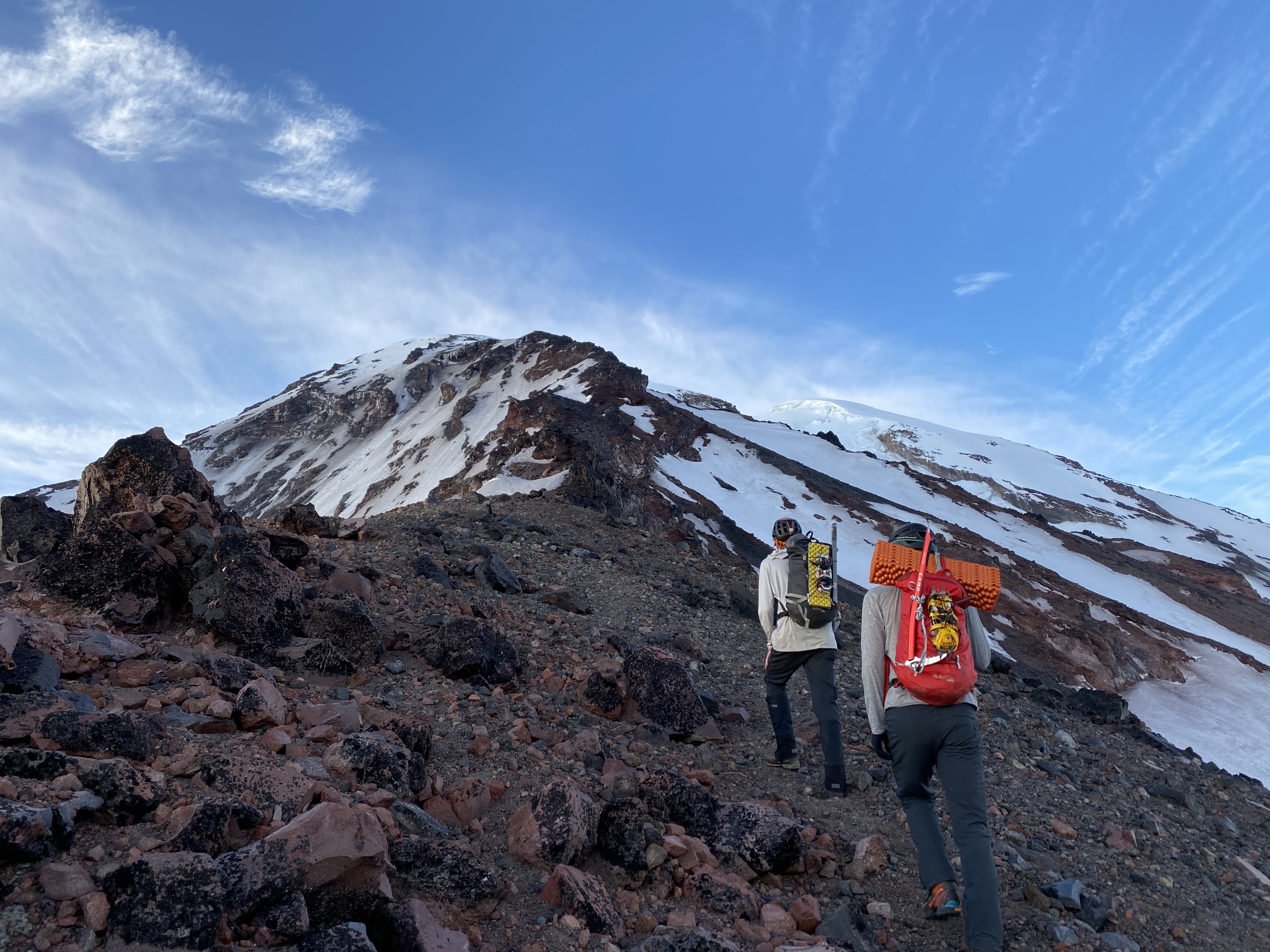 Jackson and Danny gaining the North Ridge.