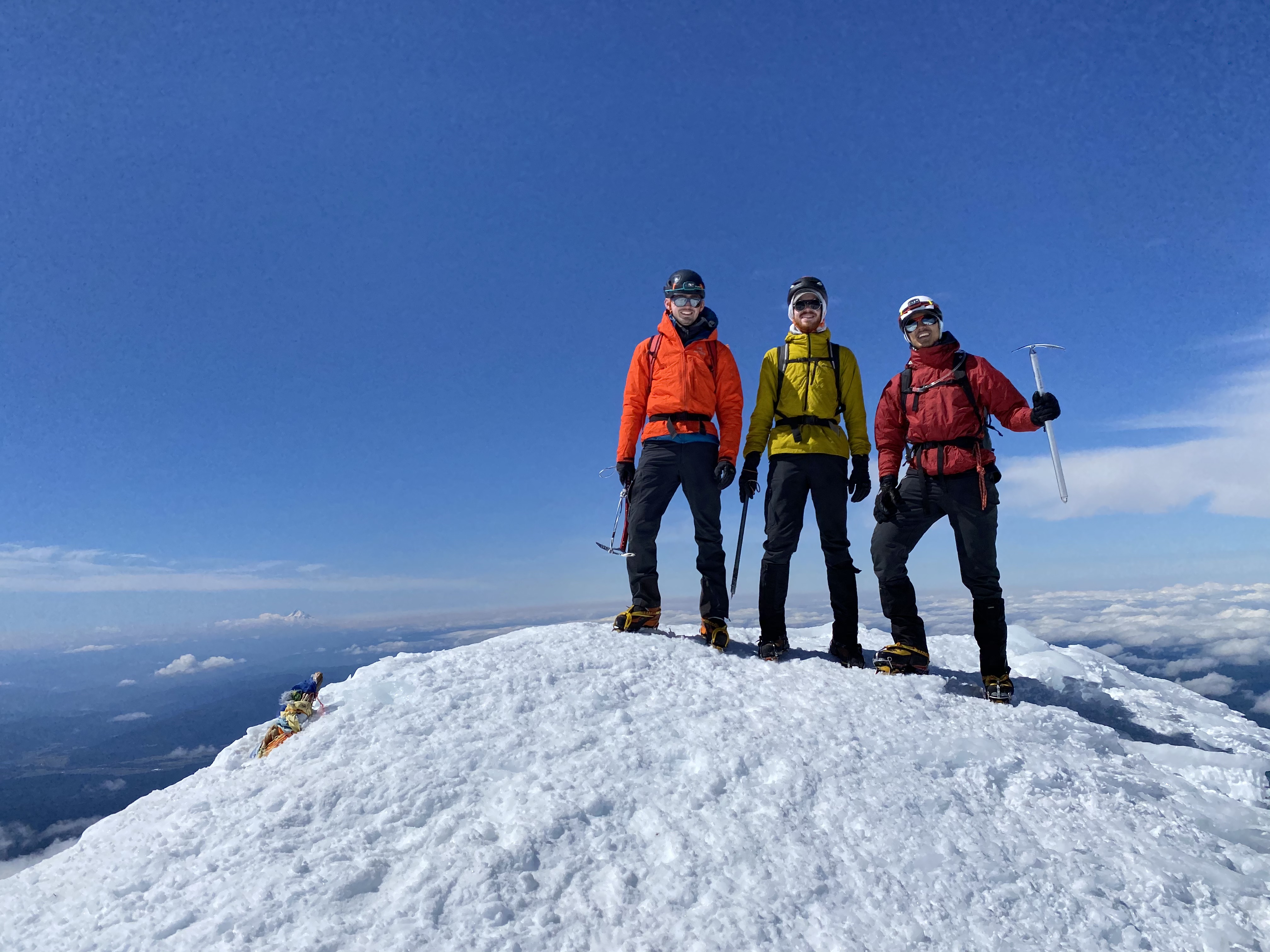 Yoshio, Jackson and Danny at the summit of Mount Adams.