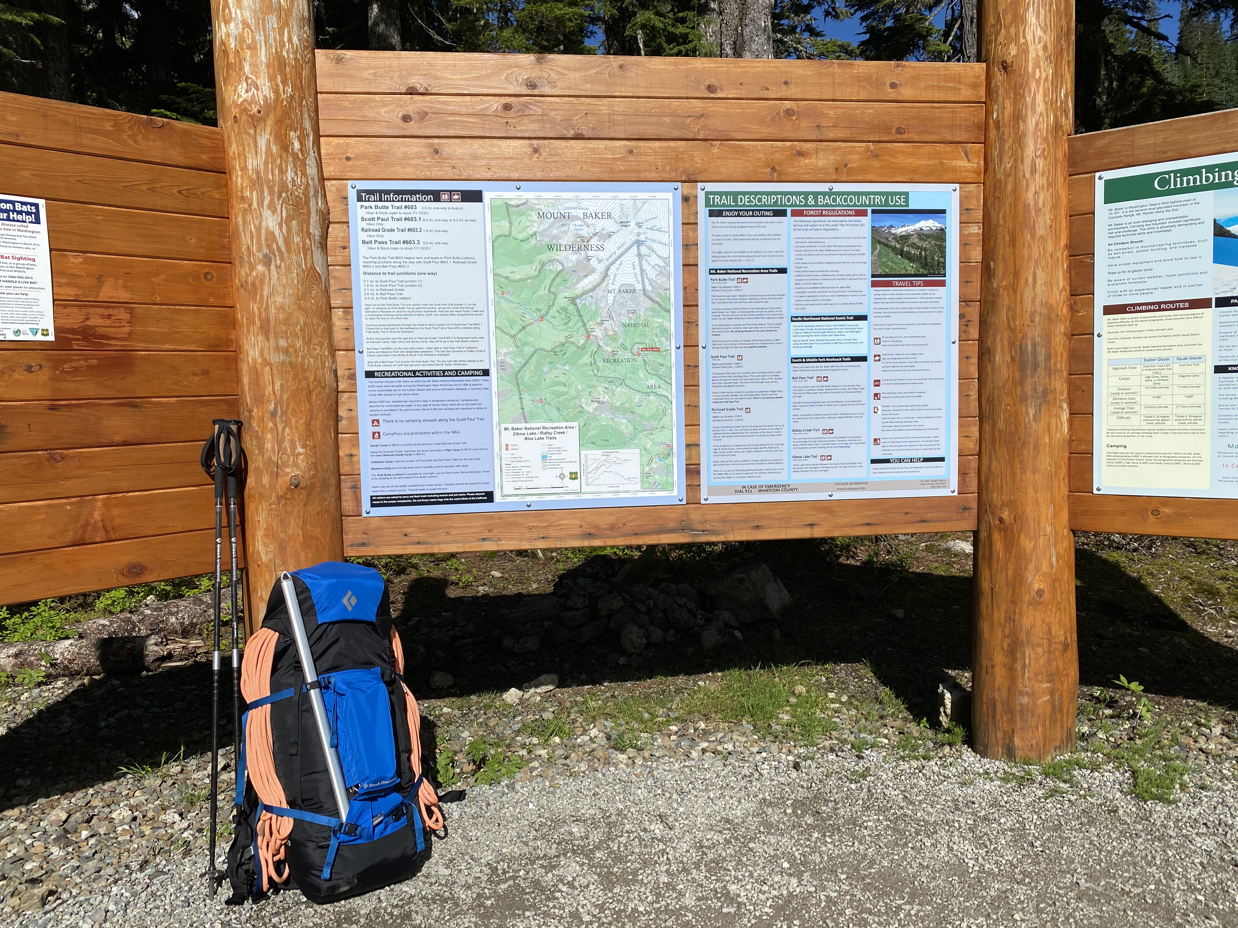 Yoshio's pack at the Park Butte Trailhead.