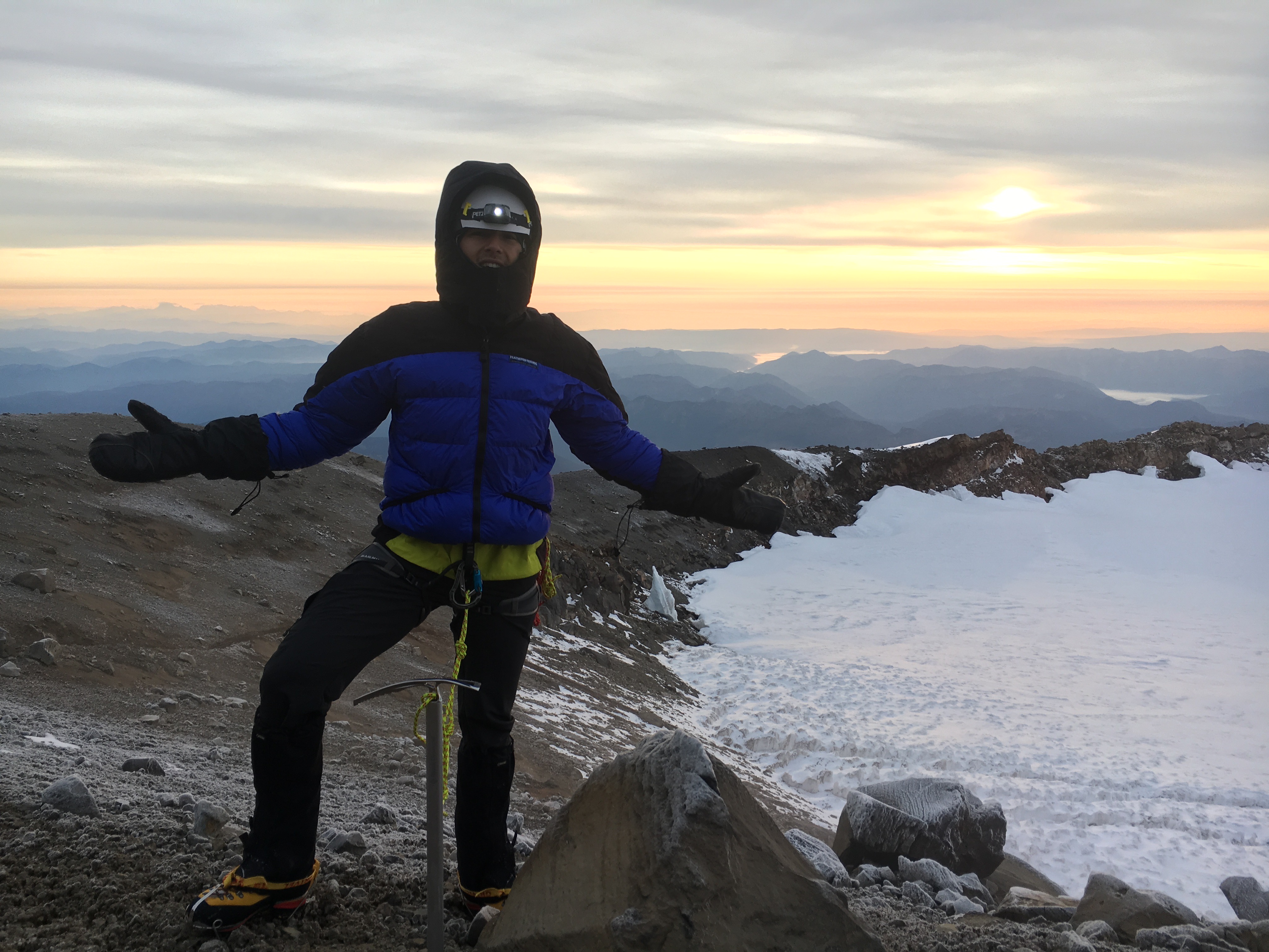 Yoshio at the summit of Mount Rainier.