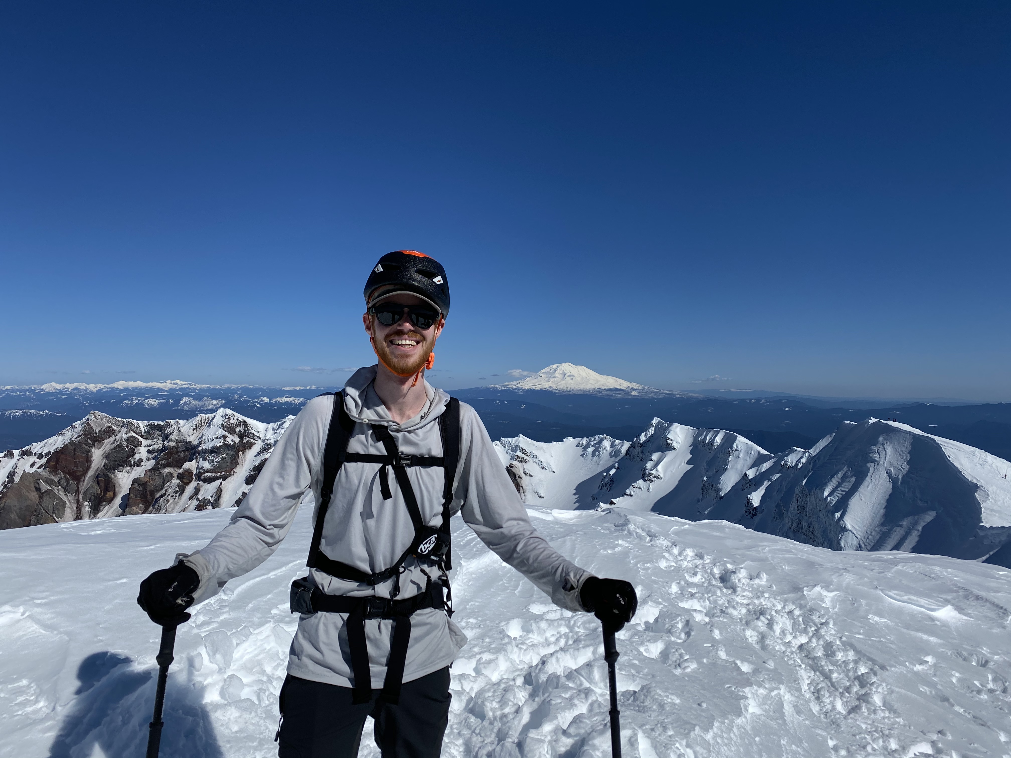 Jackson at the summit Mount Saint Helens.
