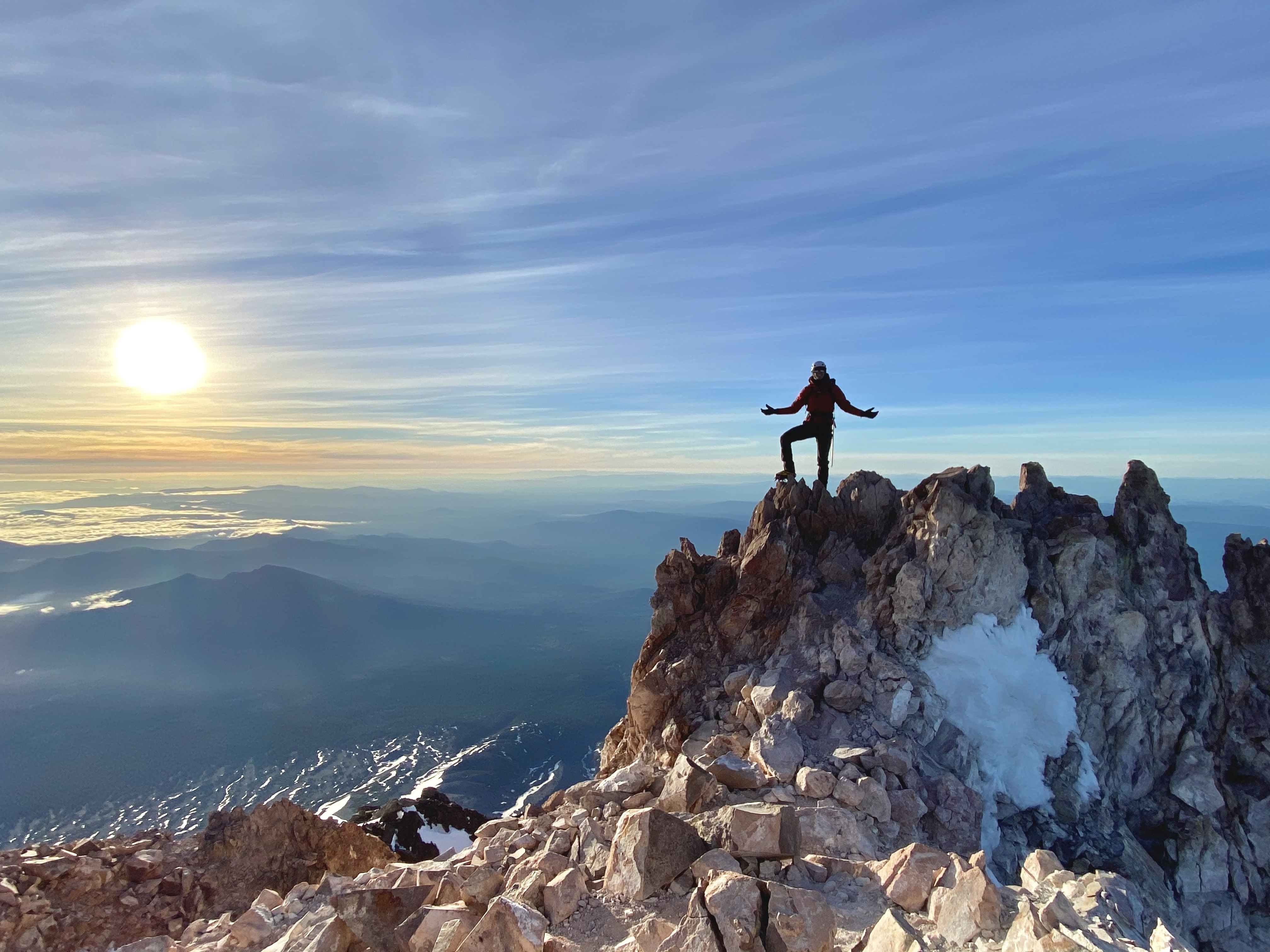 Yoshio on the summit of Mount Shasta.