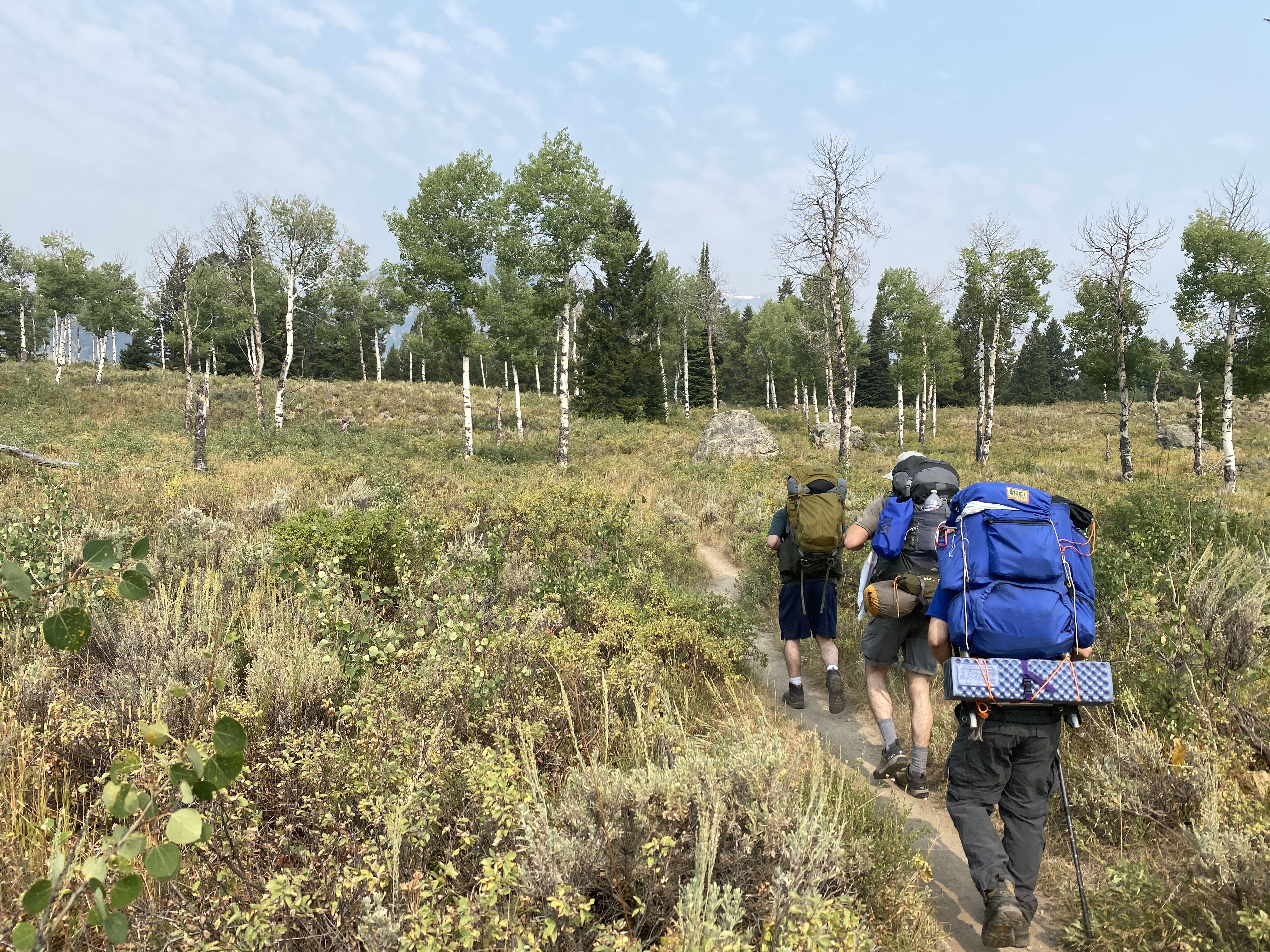Timur, Willy and Ari setting off on the Granite Canyon Trail.