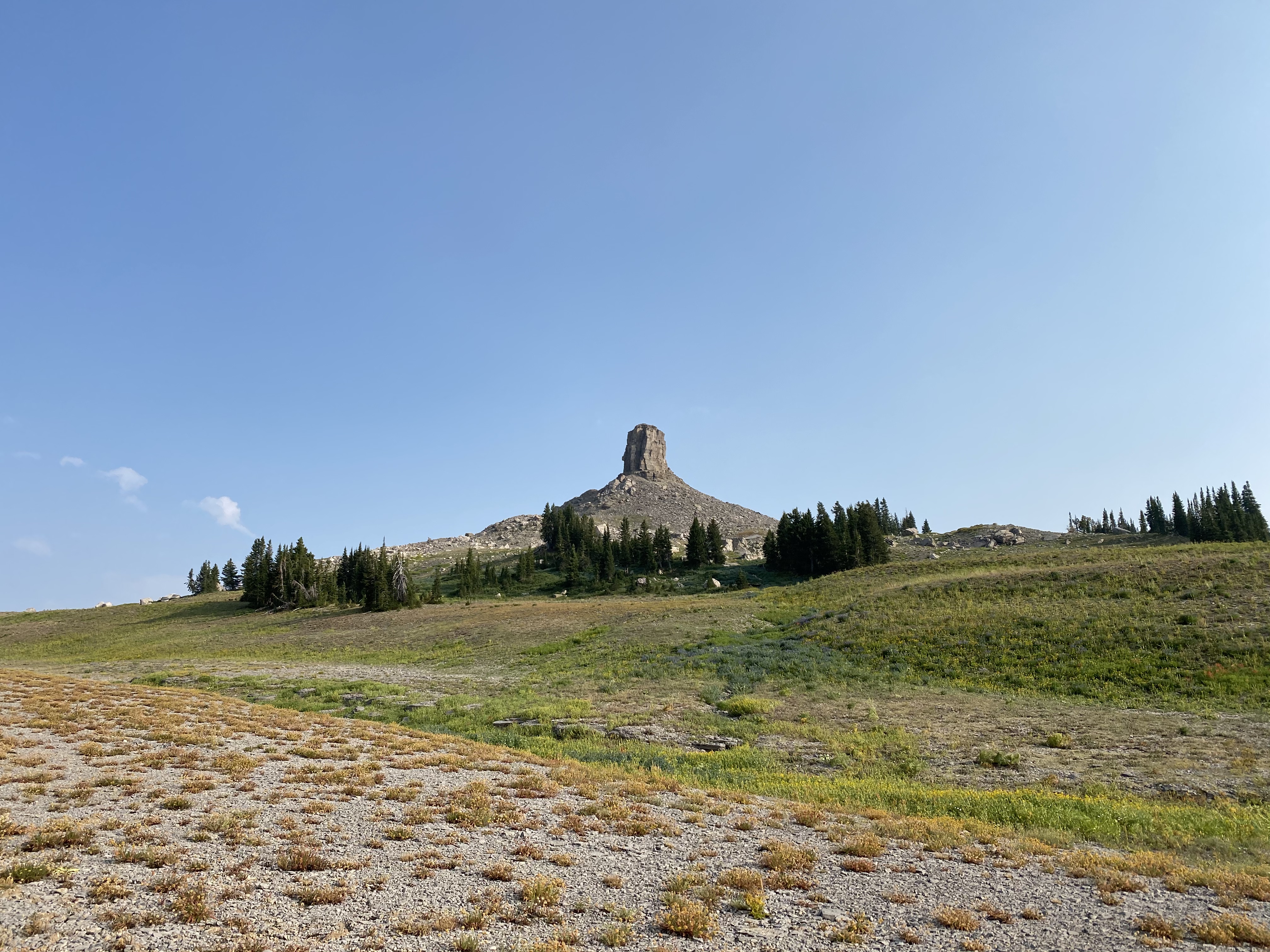 A view of Spearhead Peak from the Teton Crest Trail.