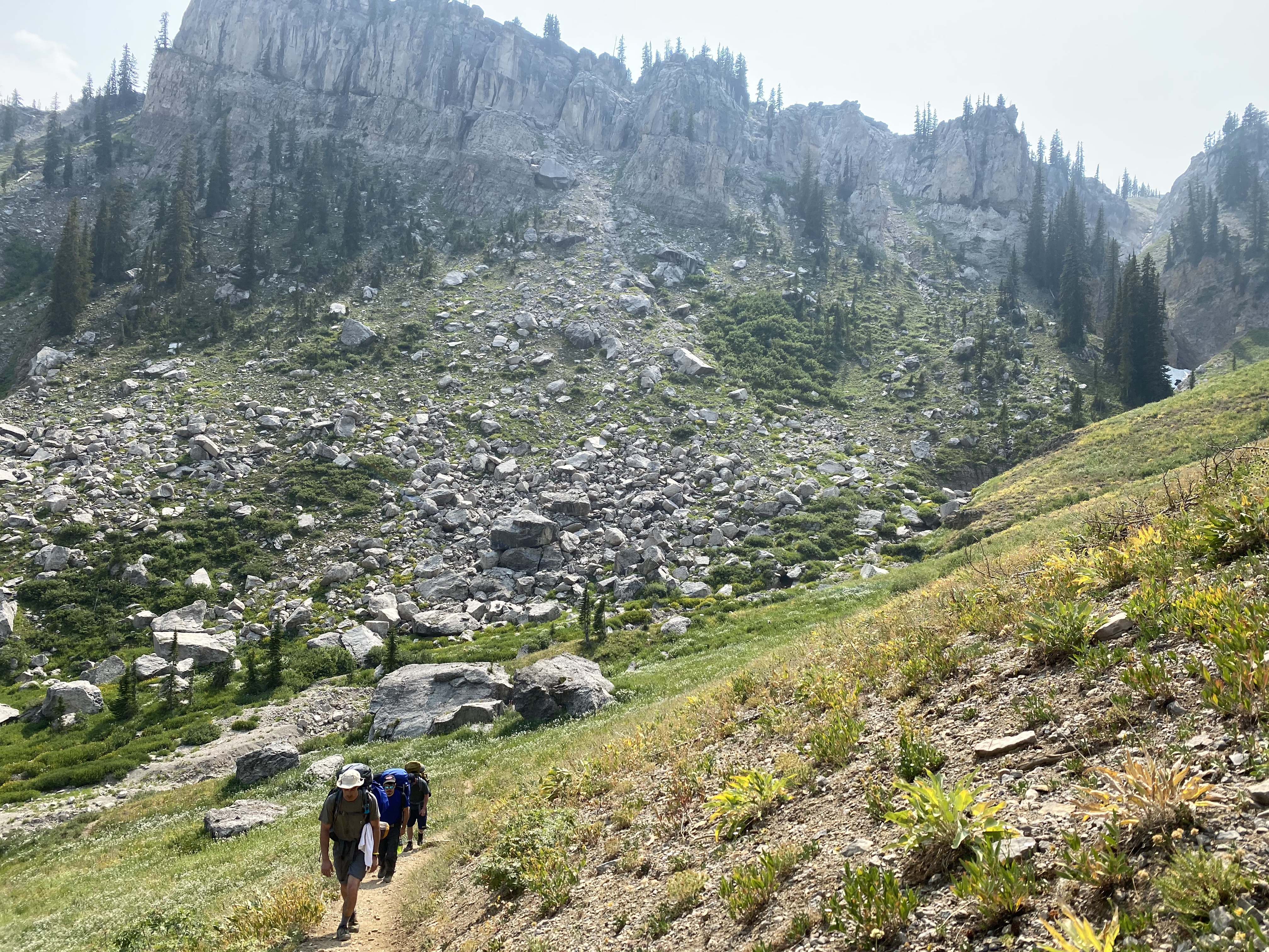 Willy, Ari and Timur ascending the Granite Canyon Trail.