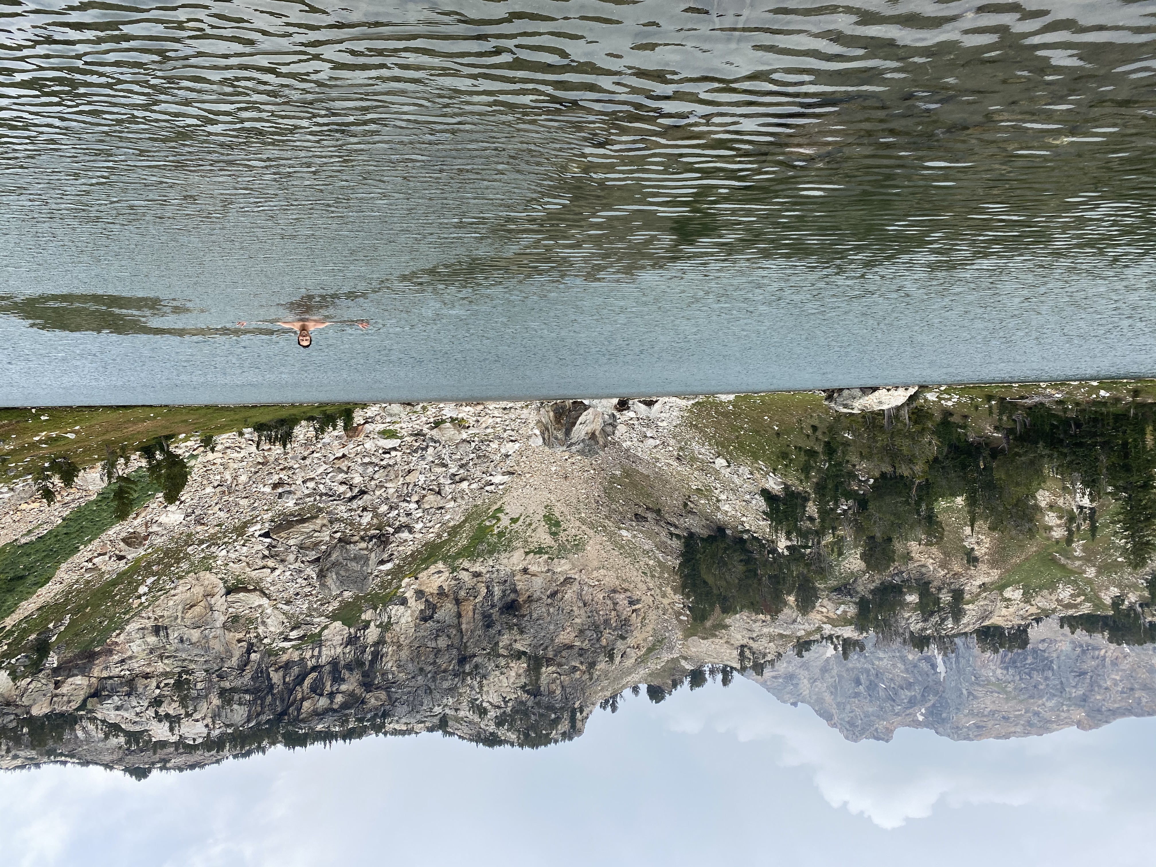Yoshio swimming in Holly Lake.