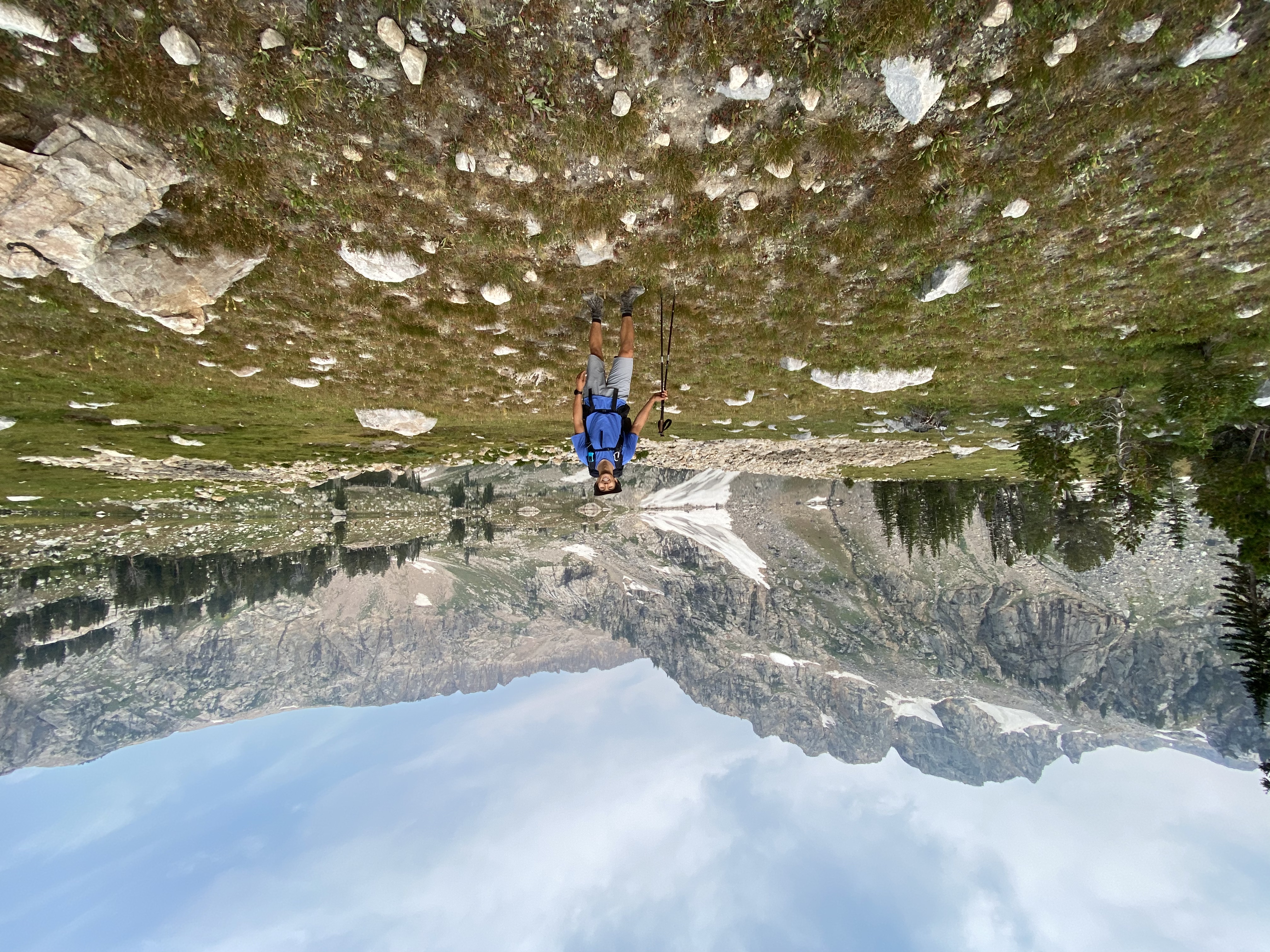 Yoshio with a view of Lake Solitude.